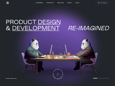 Digital Panda agency home page interaction 3d animation design graphic design illustration ui vector