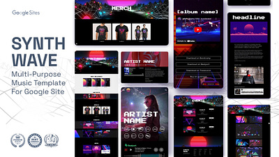Multi-purpose Google Site template for record labels & festivals music google sites template