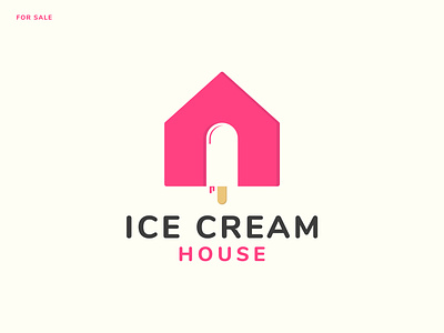 Ice Cream House Logo branding creative logo food logo graphic design home logo house logo ice cream logo icon logo logodesign minimal logo monogram logo print t shirt t shirt tshirt typography vector