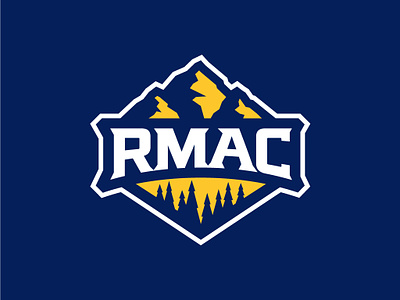 Rocky Mountain Athletic Conference Logo athletic branding colorado conference custom design hand drawn illustration logo mountains rmac rocky sports trees typography