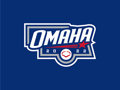 Evoshield Omaha 2022 athletic baseball branding custom design hand drawn illustration logo nebraska omaha sports star typography