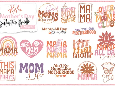 Retro Mother's Day SVG Design animation christmas flat flowers pattern christmas patterns collection graphic design illustration logo motion graphics ui year pattern