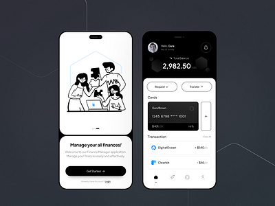 Fintouch ::‌ Finance Manager App 💰 app bank btc card clean crypto design finance home icon illustration manager minimal money onboarding pay payment ui ux welcome screen