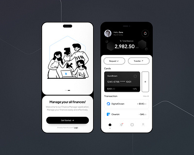 Fintouch ::‌ Finance Manager App 💰 app bank btc card clean crypto design finance home icon illustration manager minimal money onboarding pay payment ui ux welcome screen