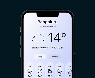 Weather App Microinteraction animation design graphicdesign motiondesign ui uiux visual design