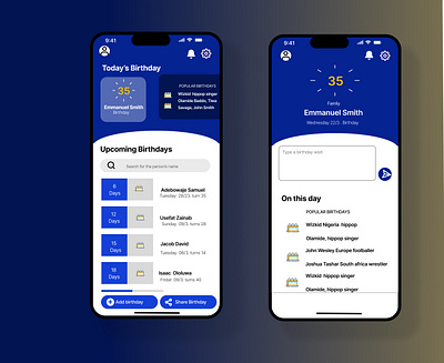 A Birthday Reminder App birthday birthday app birthday reminder app mobile app product design