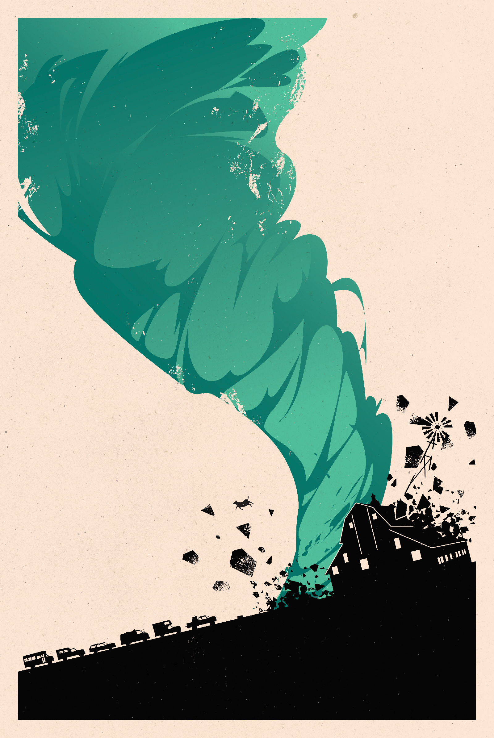 Twister Movie Poster barn blue design fan art illustration movie movie poster olly moss poster tornado twister