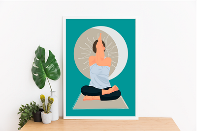 Face Less,Yoga Studio, Poster. adobe illustrator cute design faceless health illustration poster yoga