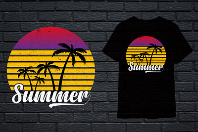 Summer T Shirt Design beach design graphic design illustrator summer t shirt summer t shirt design summer vibe t shirt t shirt design