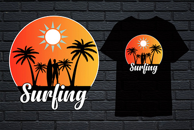 Summer T Shirt Design beach design graphic design illustration illustrator design sea summer t shirt design summer vibe t shirt t shirt design