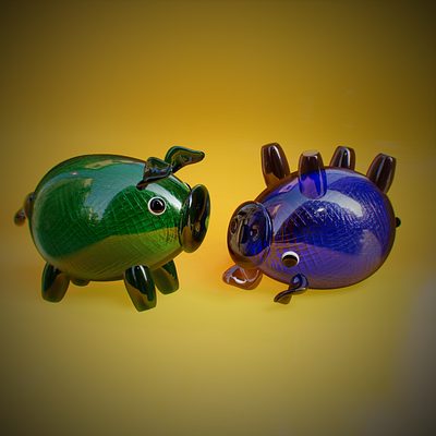 Piggys 3d 3d art cute glass pigs nomad sculpt pig piggys pigs