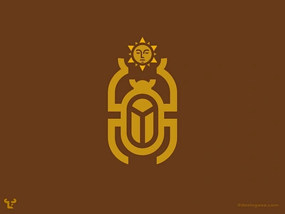 Scarab & Sun baadge badgelogo illustration logo scarab scarablogo simpleshapes sun sunlogo