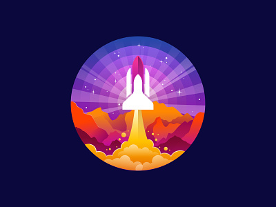 Rocket Launch aerospace astronaut cosmos earth illustration illustrator mars outerspace planets rocket sci fi shuttle space space travel spaceship spacex star vector