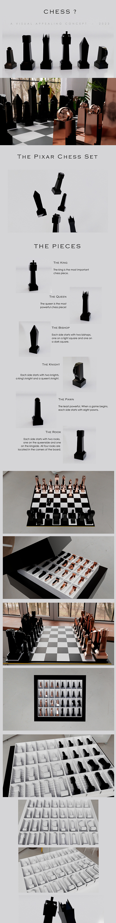 The Pixar Chess Set 3D 3d autodesk branding chess concept design illustration maya