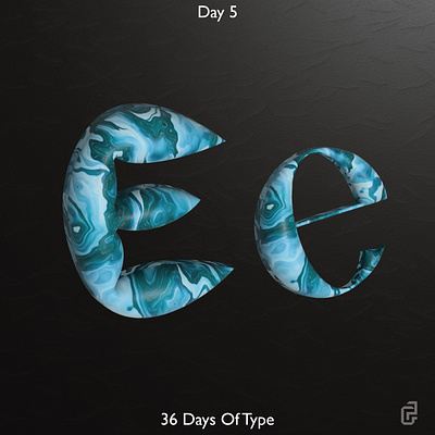Day 5 of 36 days of type challenge letter E e 36daysoftype 3d animation design graphic design icon illustration logo ui