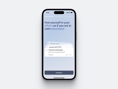 To-do list app Onbording app apple cards creative education ios iphone minimal mobile news onboarding platform product progress promo steps todo typography update uxui