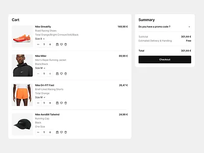Checkout Components — E-commerce cards cart e commerce product design ui