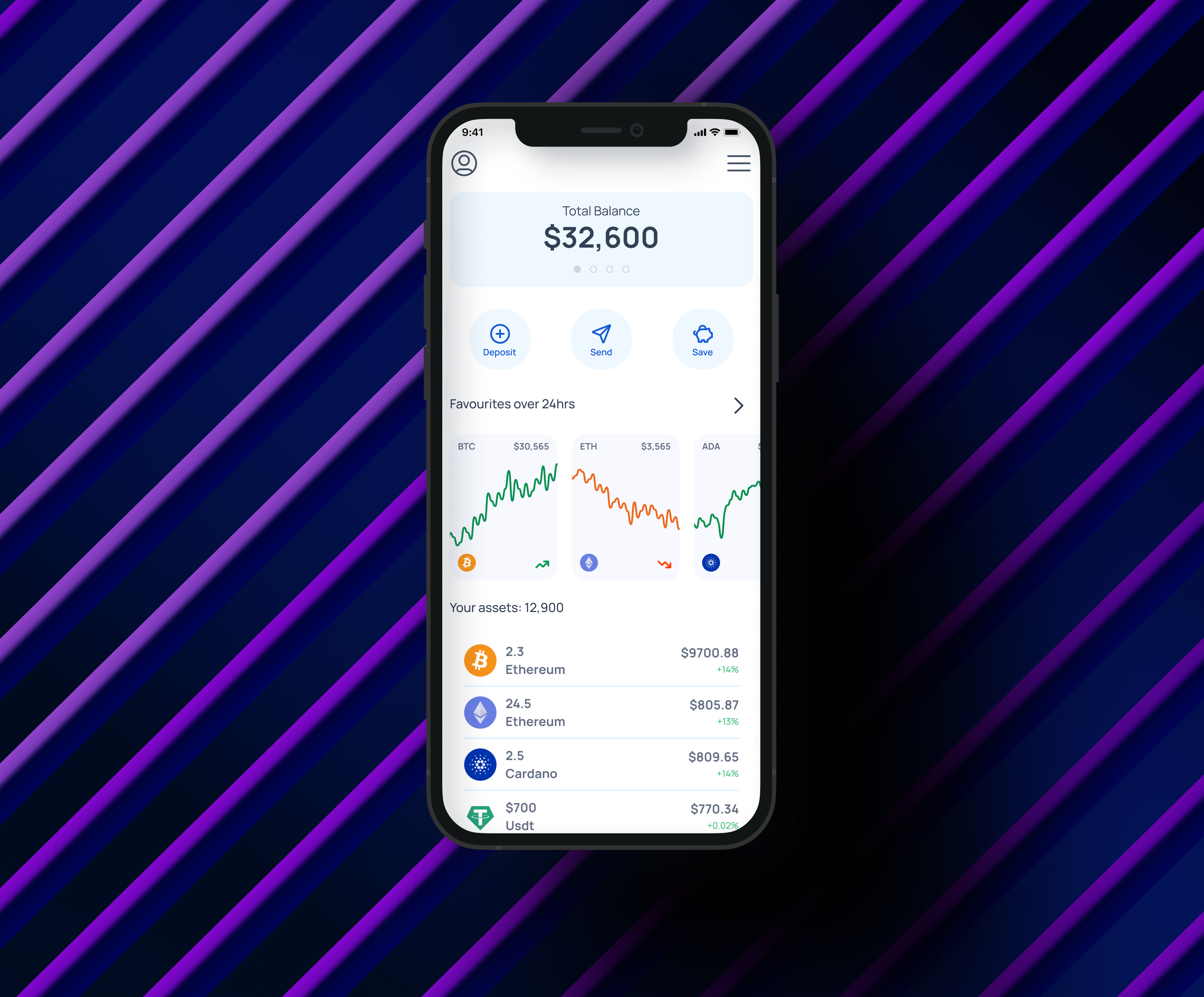 Crypto Trading Mobile App Home page blockchain crypto design ui ux web3