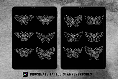 Procreate Butterfly Stamps Tattoo Idea butterfly butterfly stamps butterfly tattoo procreate brush set