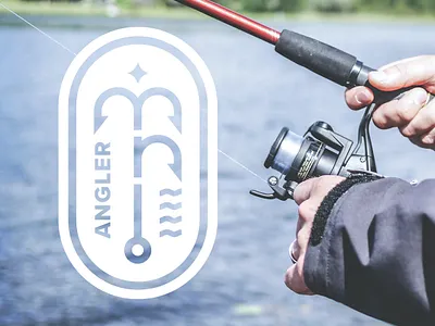 Minnesota Angler badge branding design fish fish hook fishing hook logo minnesota monogram typography