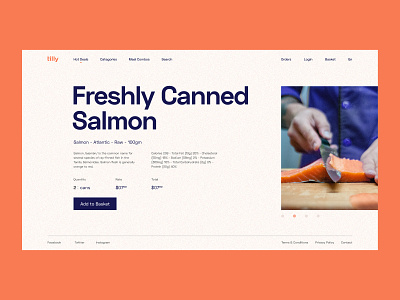 Tilly Shop - eCommerce Page Design checkout ecommerce fish interface product page salmon ui