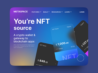 NFT/Crypto Wallet Website 3d card crypto design minimalism nft ui wallet website