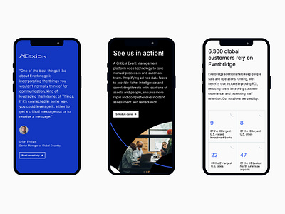 Everbridge Responsive Design blue branding mobile responsive saas web design website