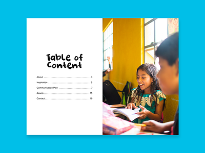 Table of Content branding brush campaign design education guatemala identity nonprofit paint print table of content toolkit