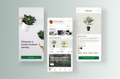 Plant Shop - Mobile App Design app design plantapp product design ui ux