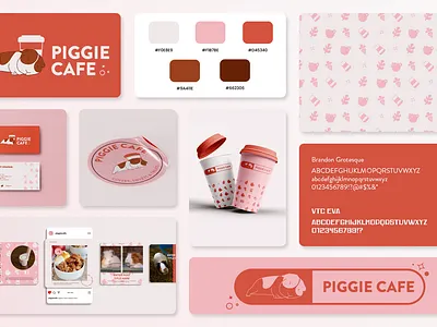 Piggie Cafe - Brand Identity branding design illustration logo web design
