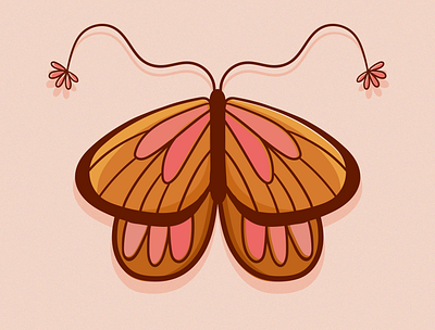 butterfly illustration art branding butterfly design flat illustration illustration illustrator logo mariposa pink vector