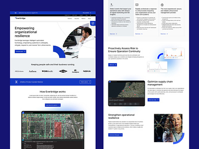 Everbridge Website Design blue branding enterprise platform saas website design