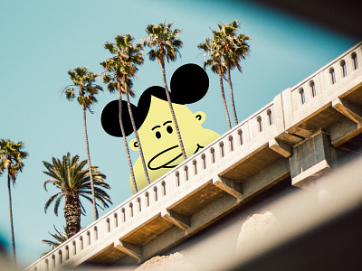 Sightseeing in LA character graphic design illustration scene yellow