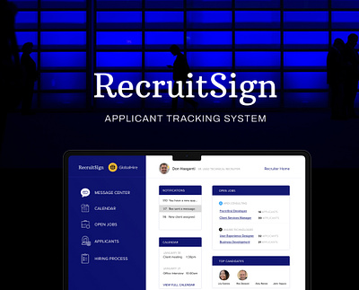 RecruitSign Applicant Tracking System app dashboard ui ux
