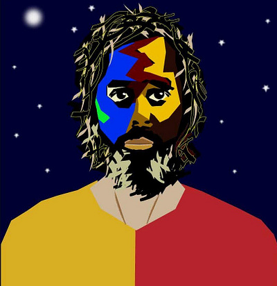 MAN In NIGHT (Illustrator in iPad) adobe xd illustration man men night stars