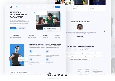 JuaraCourse : Online Courses Platform - Visitor Page branding company profile e learning landing page online courses ui ui design uiux ux website