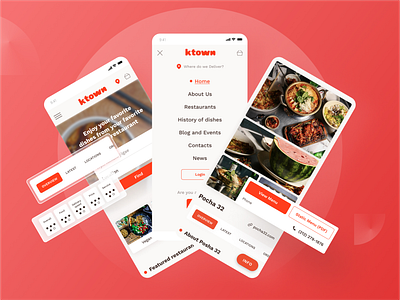 Ktown - Food delivery app app food uxui visual identity