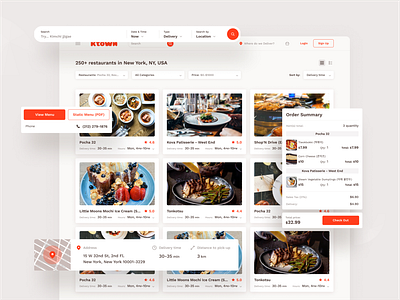 Ktown - UI elements food delivery ui web app