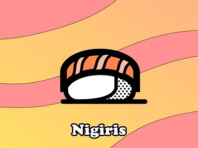 Lono's niguiris branding color comic design food illustration japanese nigiri sushi