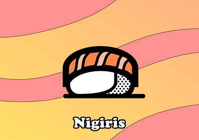 Lono's niguiris branding color comic design food illustration japanese nigiri sushi