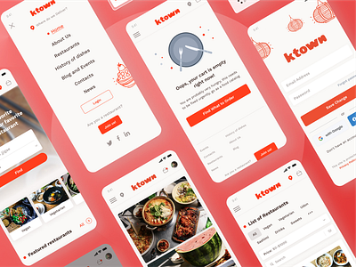 Ktown - Web app mobile screens mobile responsive design ui web app