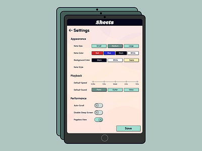 Sheets || Tablet App for Sheet Music dailyui design graphic design ui ux