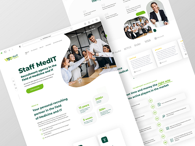 Staff MedIT - Recruitment Agency Landing Page branding business custom design design graphic design landing page logo one pager recruitment ui ux