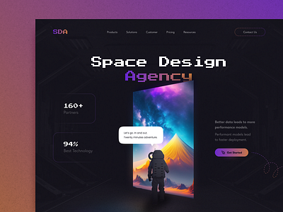 Space Design Agency design graphic design hero section ui ux web web design