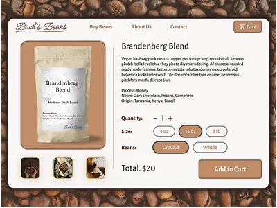 Bach's Beans || E-Commerce UI Concept dailyui design graphic design ui ux