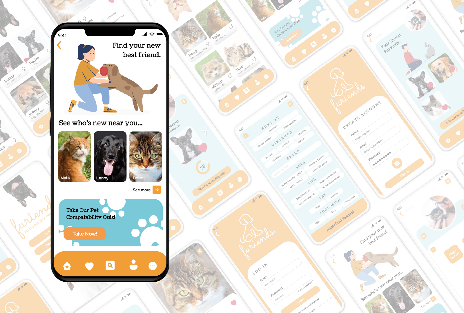 UX/UI Friends Pet Finding App by Megan Bergeson on Dribbble