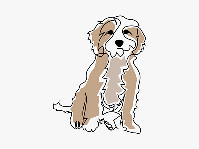 Line Art brown and light brown design dog graphic illustration illustrator line line art line design line drawing line graphics line work one line pen and ink single line