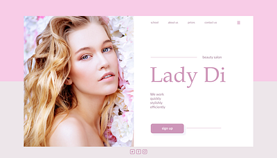 Beauty salon landing beauty beauty salon design figma pink ui