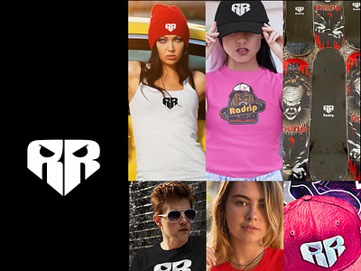 Radrip logo brand apparel brand branding design graphic graphic design letter r logo r radrip shop skate skateboard skull vector