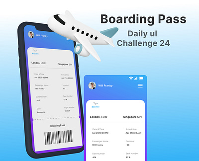 Boarding Pass #DailyUI #24 024 boarding pass challenge dailyui design ui ux